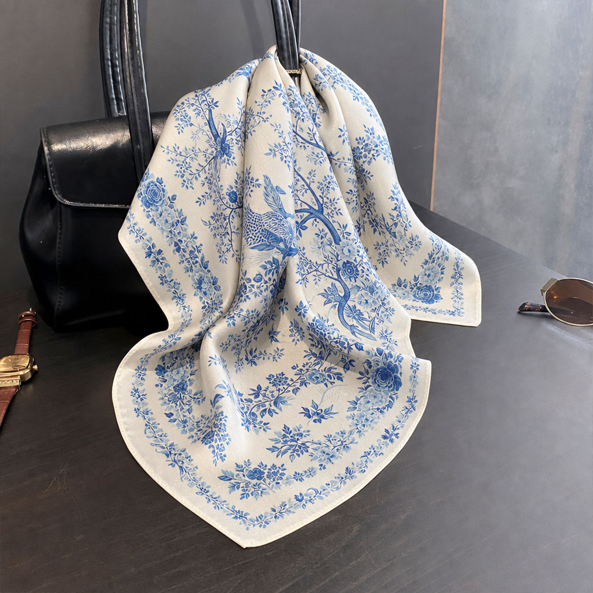 100% Real Silk Scarf Women Squ - Wrist Wraps review and price